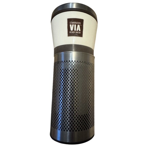 Starbucks VIA Ready Brew Ceramic Stainless Steel Discontinued Design Tumbler - Picture 1 of 5